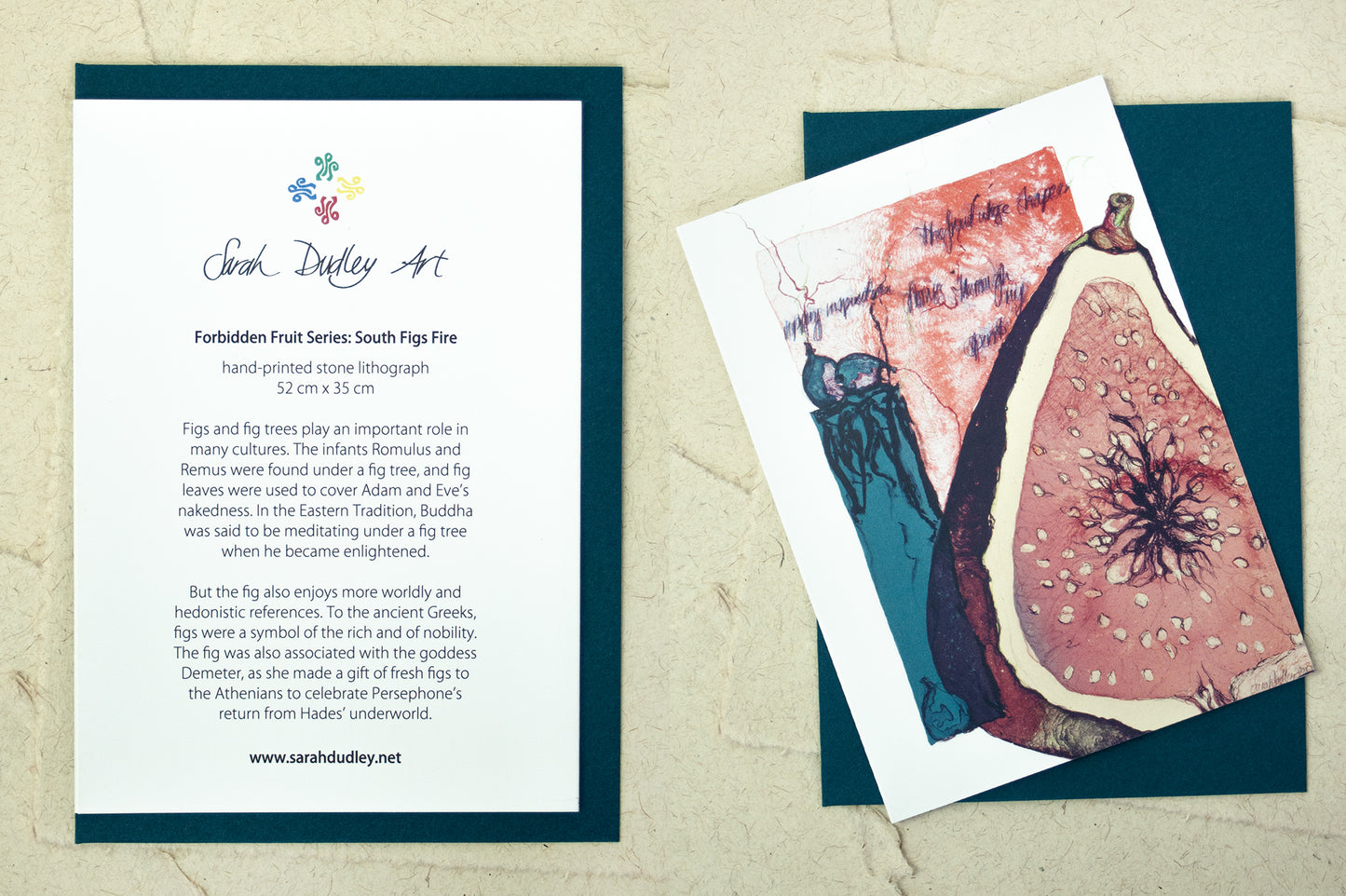 Forbidden Fruit Notecard, "South Figs Fire"