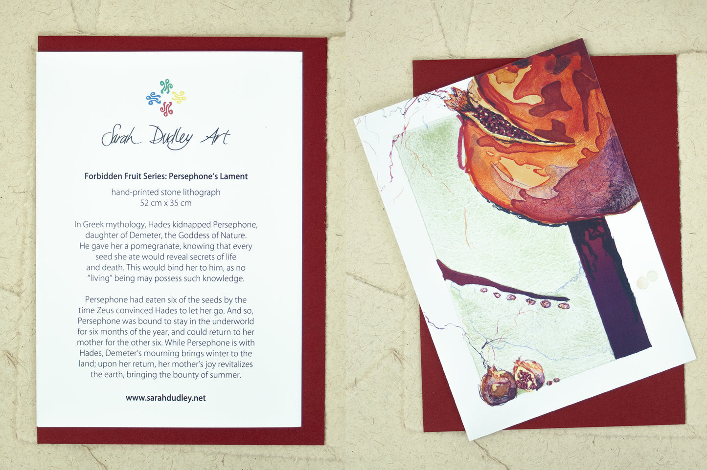 Forbidden Fruit Notecard, "Persephone's Lament"
