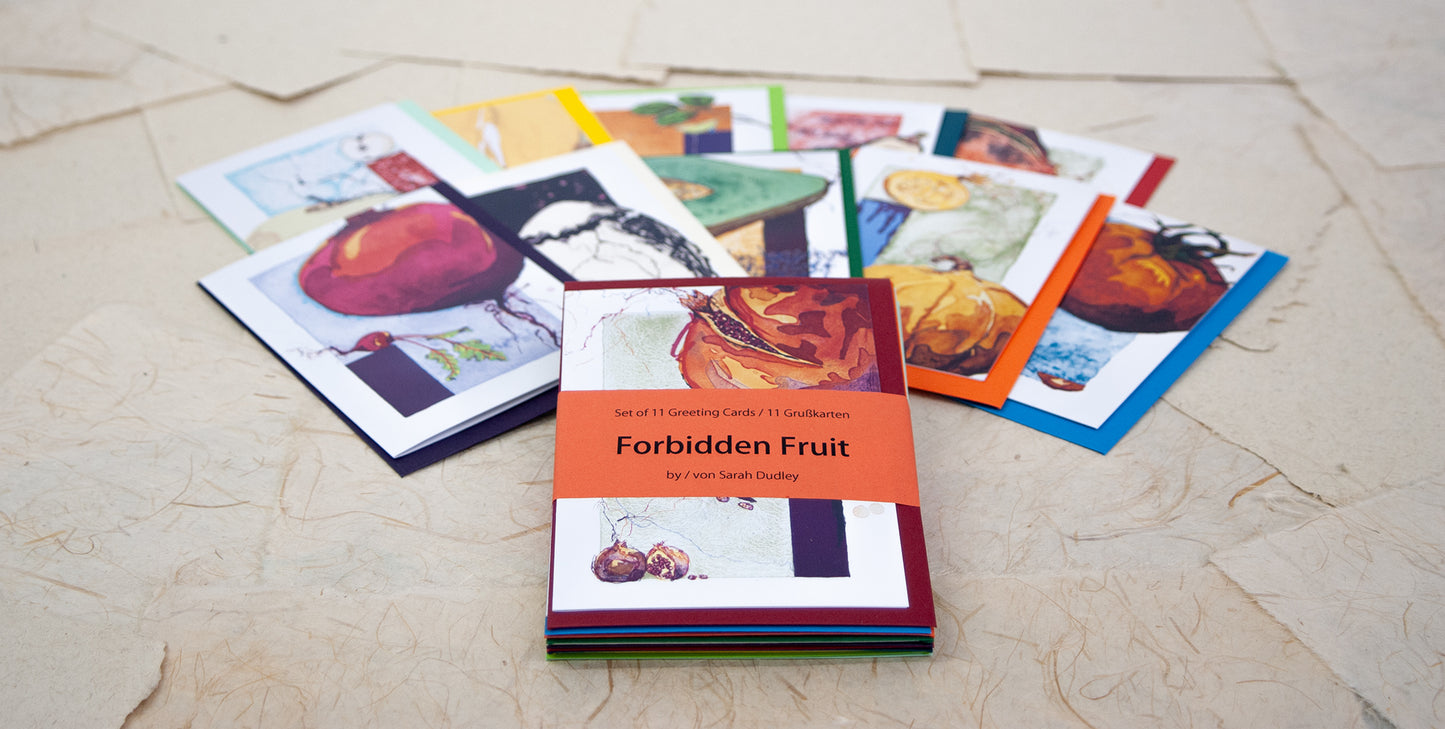 11 Forbidden Fruit Notecards, full set of 10 + bonus card
